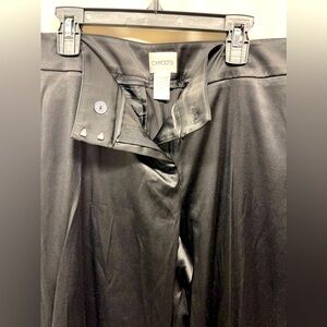 Chico’s Satin Zip Up Black Pants Sz 1 / 8-10